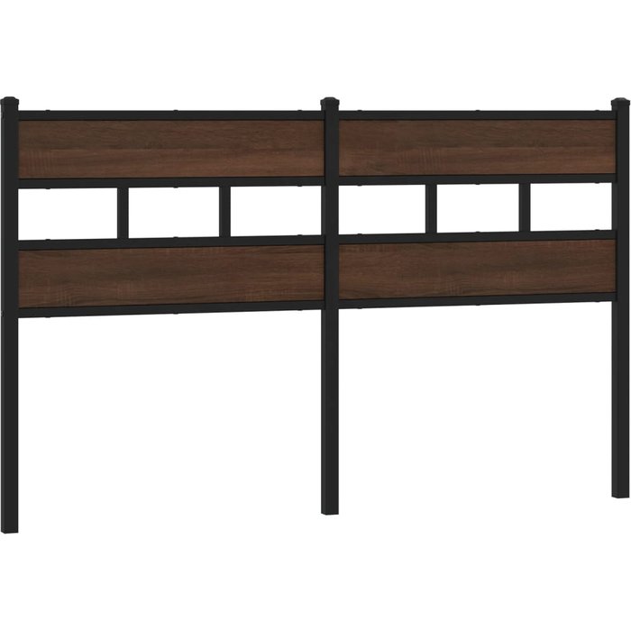 Cabecero de acero y madera de ingeniería marrón roble 140 cm - comfortxl