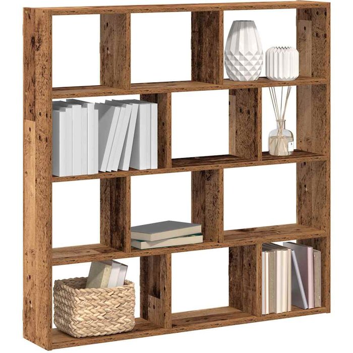 Estante cubo de pared 12 compartimentos madera vieja madera contrachapada