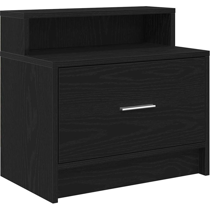 Mesilla de noche con cajón roble negro 51x31x47 cm - comfortxl