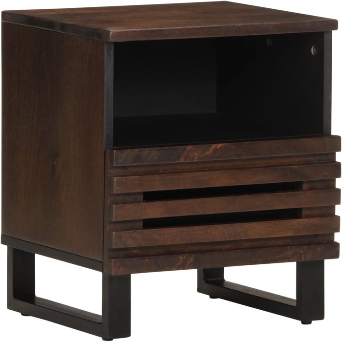 Mesitas de noche 2 uds madera maciza de mango 40x34x46 cm - comfortxl
