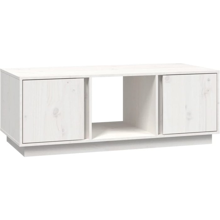 Mesa de centro de madera maciza de pino blanco 110x50x40 cm - comfortxl