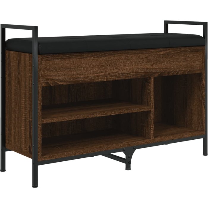 Banco zapatero madera de ingeniería marrón roble 85,5x32x57,5cm - comfortxl