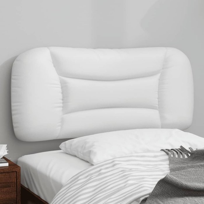 Cabecero de cama acolchado cuero sintético blanco 80 cm - comfortxl