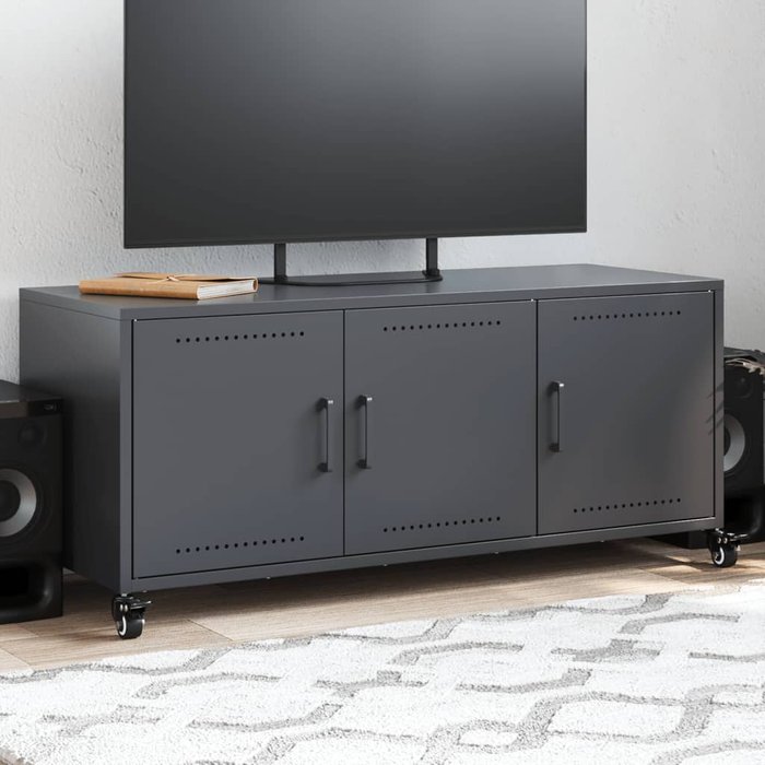 Mueble de tv acero gris antracita 100,5x39x43,5 cm