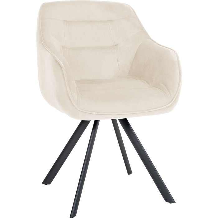 Silla de terciopelo crema russel