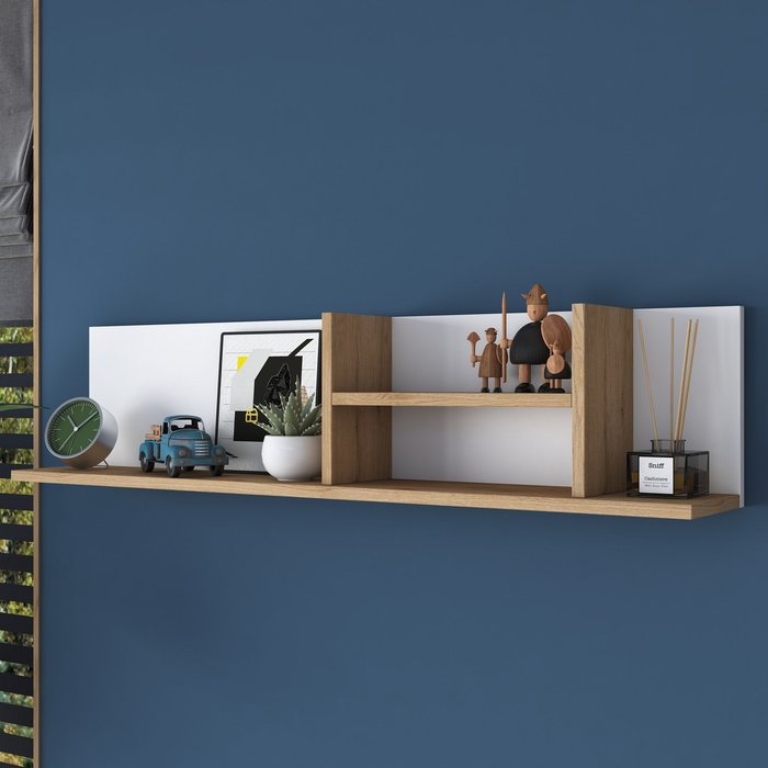 Estante de pared ae103-2641 nogal blanco