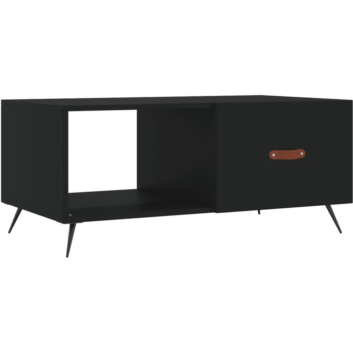 Mesa de centro madera contrachapada negro 90x50x40 cm