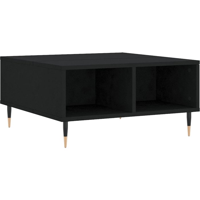 Mesa de centro madera de ingeniería negro 60x60x30 cm - comfortxl