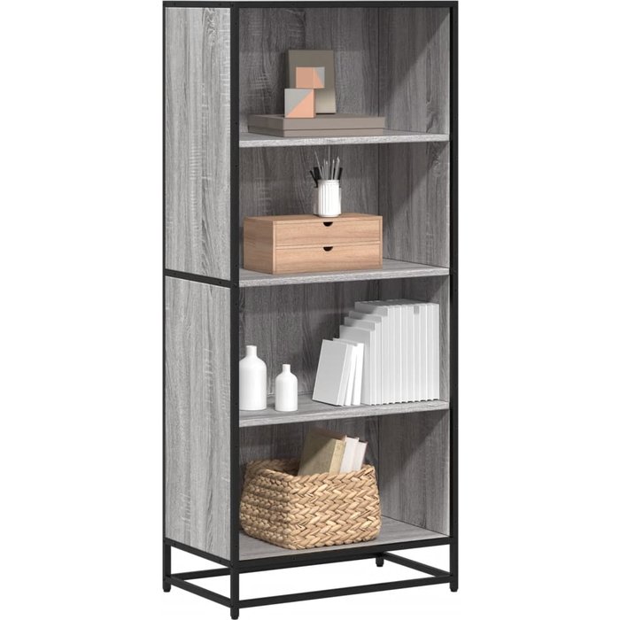 Librería sonoma gris 60x35x139 cm madera de ingeniería