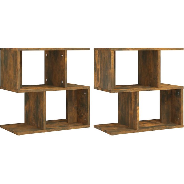 Mesitas de noche 2 uds contrachapada roble ahumado 50x30x51,5cm - comfortxl