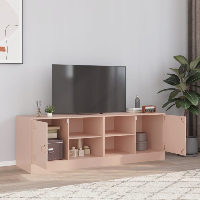 Vidaxl muebles para tv 2 unidades acero rosa 67x39x44 cm