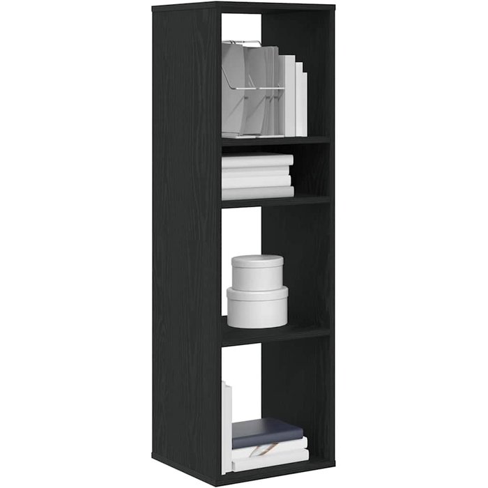 Librería negra, 34x31x112 cm, madera de ingeniería. - pangivo