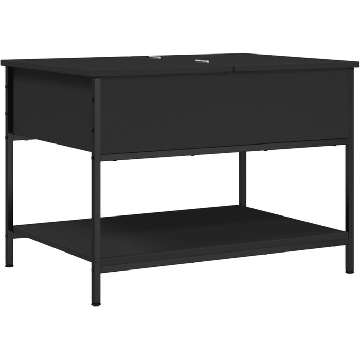 Mesa de centro madera de ingeniería y metal negro 70x50x50 cm - comfortxl