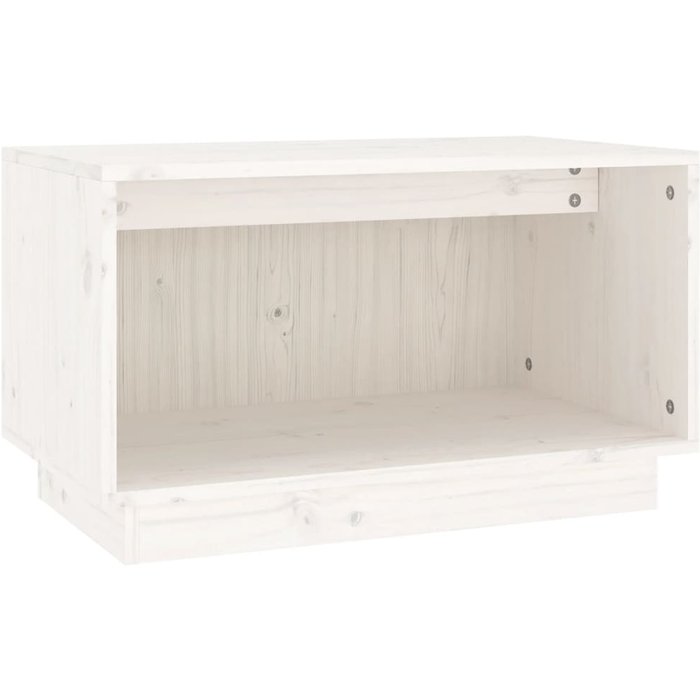 Mueble tv blanco 60x35x35 cm madera maciza de pino