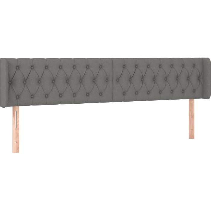 Cabecero cama - mueble cabecero de tela gris oscuro 203x16x78/88 cm