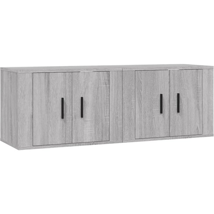 Muebles tv de pared 2 uds sonoma gris 57x34,5x40 cm