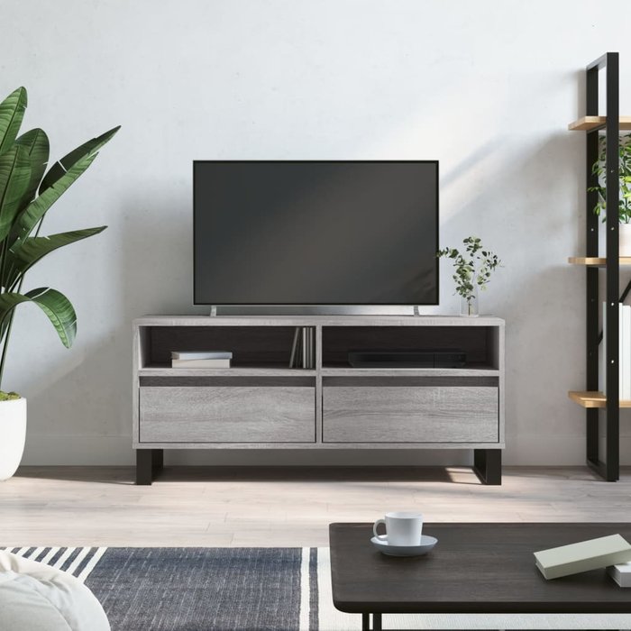 Vidaxl mueble de tv madera contrachapada gris sonoma 100x34,5x44,5 cm