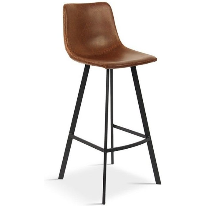 Silla de mostrador ozon – pu coñac – diseño contemporáneo h98 cm
