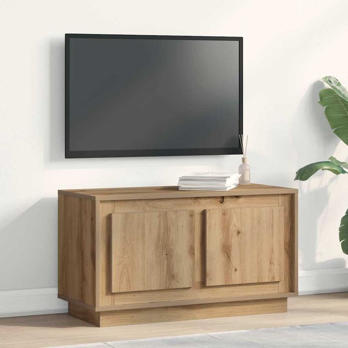 Mueble de tv de roble hecho a mano, 80 x 35 x 45 cm, madera de ingeniería