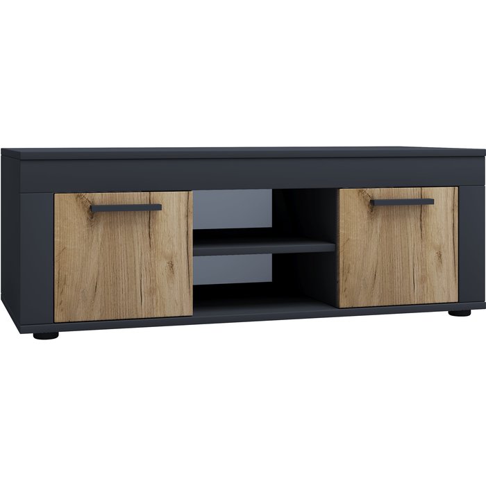 Vcm muebles de tv usilo antracita / roble de miel h. 37 x b. 102 x t. 45 cm