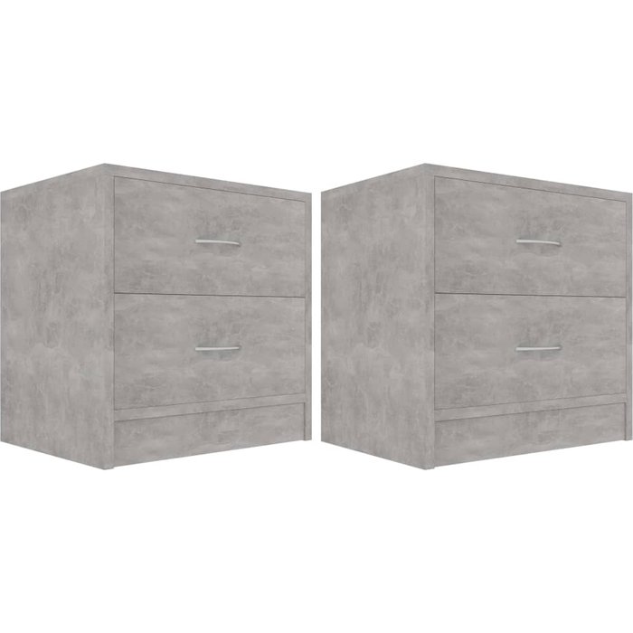 Mesitas de noche 2 piezas gris hormigón 40 x 30 x 40 cm aglomerado