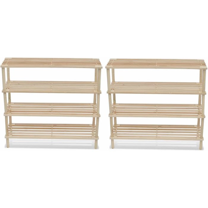 Maison exclusive - zapatero de 4 alturas 2 unidades madera maciza de abeto