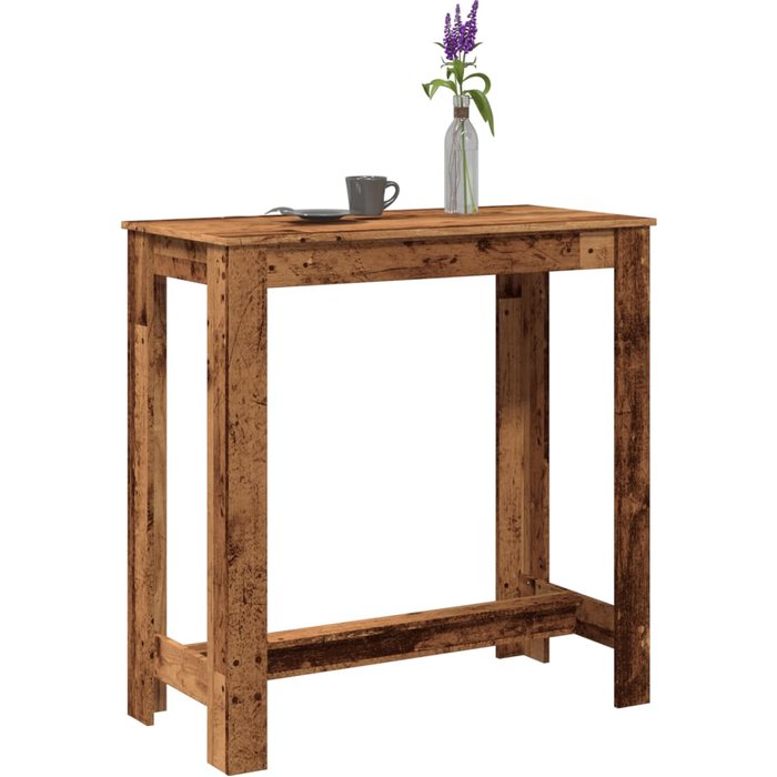Mesa alta de madera antigua 102x50x103,5 cm madera contrachapada
