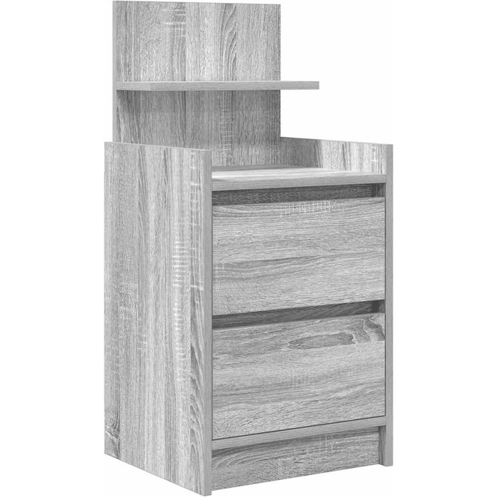 Mesilla de noche con 2 cajones gris sonoma 38x34x80 cm - comfortxl