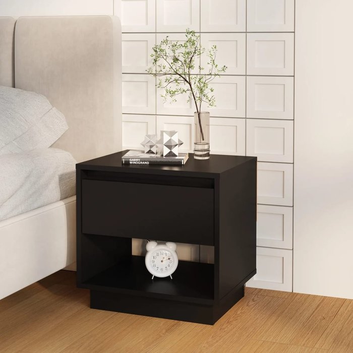 Maison exclusive - mesita de noche madera contrachapada negro 45x34x44 cm