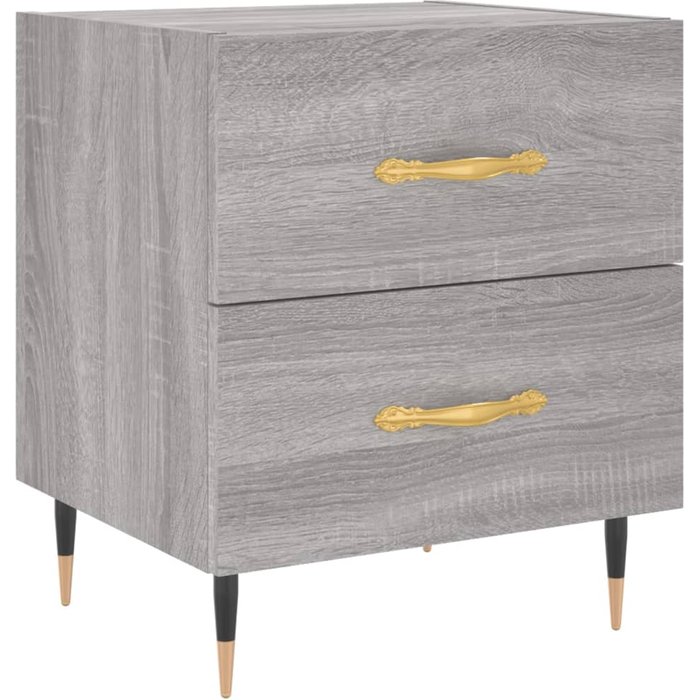 Mesita de noche gris sonoma 40x35x47,5 cm de madera contrachapada