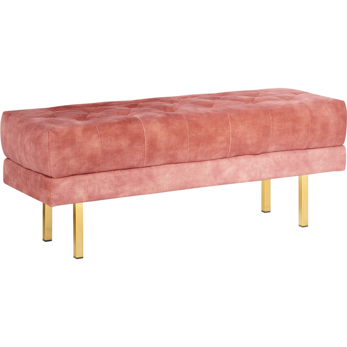 Beliani banco roseville terciopelo rosa