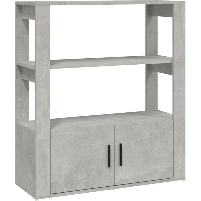 Aparador de madera contrachapada gris hormigón 80x30x90 cm - comfortxl