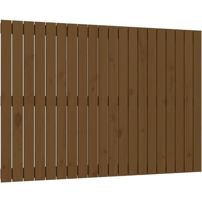 Cabecero cama pared madera maciza pino marrón miel 127,5x3x90cm - comfortxl