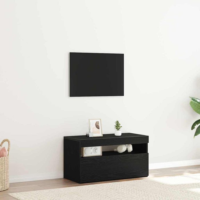 Maison exclusive - mueble de tv roble negro 75 x 35 x 40 cm madera de ingeniería