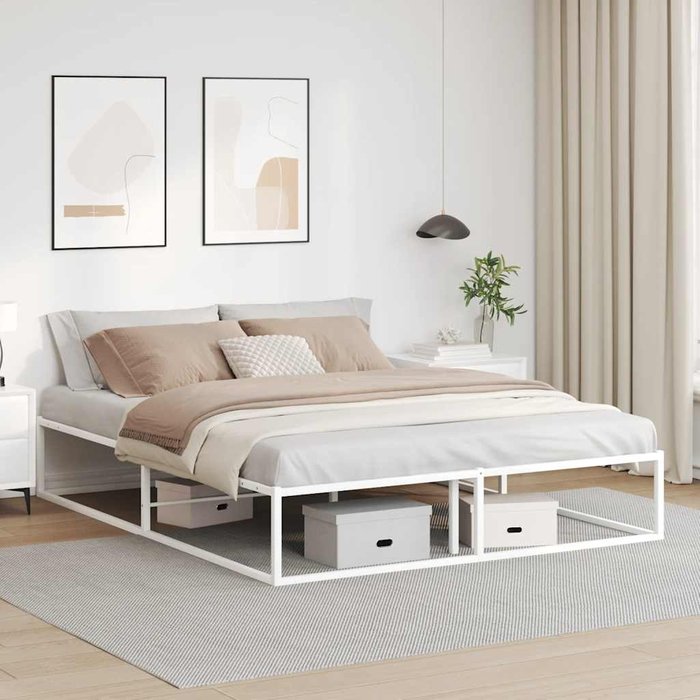Estructura cama sin colchón metal blanco 160x200cm vidaxl