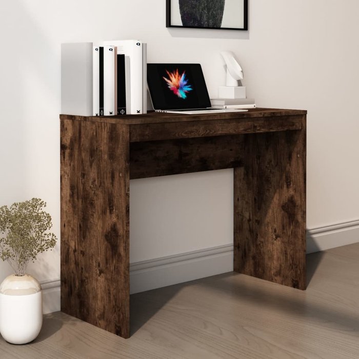 Escritorio roble ahumado 90x40x72 cm madera contrachapada