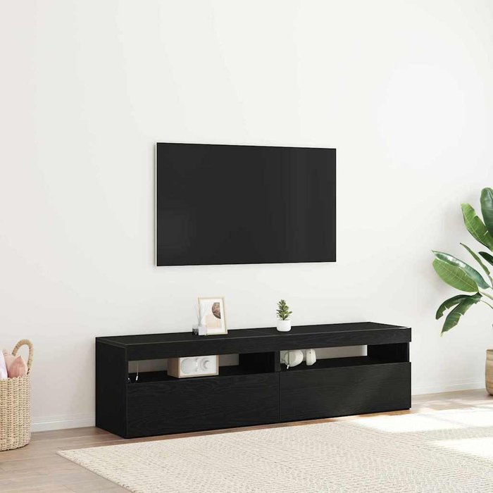 Gabinete de tv 2 pcs negro 75 x 35 x 40 cm madera contrachapada