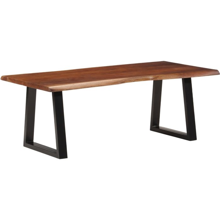 Mesa de centro madera maciza de acacia marrón miel 110x55x40 cm