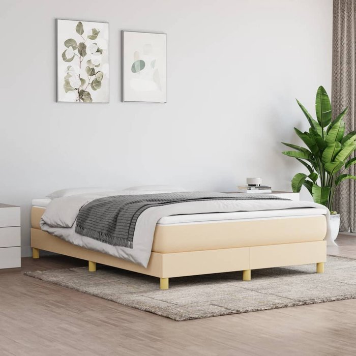 Maison exclusive - estructura de cama con somier tela color crema 140x200 cm