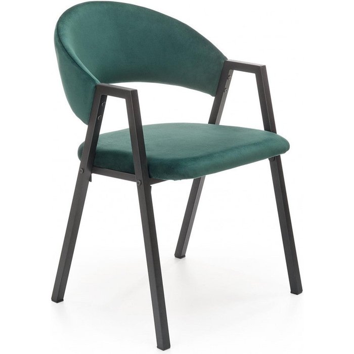 Silla de comedor brokem de terciopelo verde