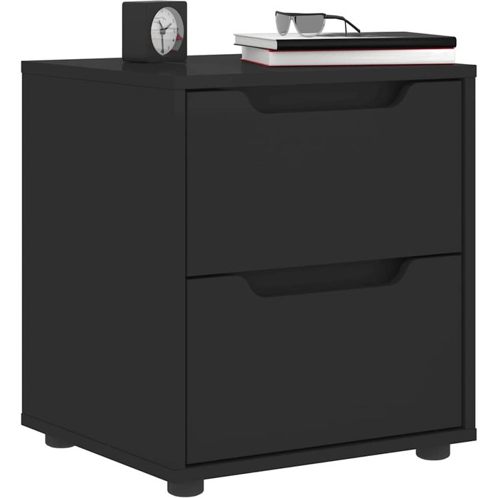 Mesilla de noche visnes negra 45x40x50 cm madera de ingeniería