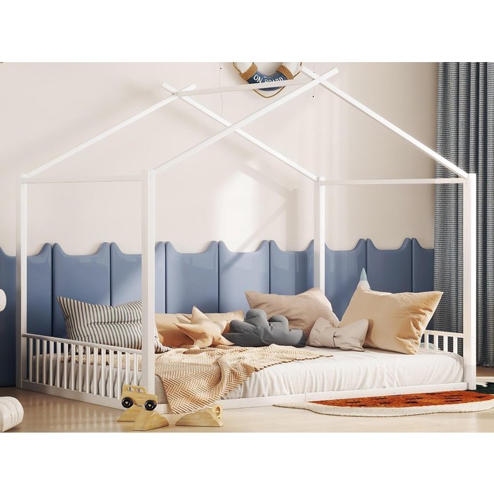 Cama cabina 140x200 cm - estructura de hierro - blanco