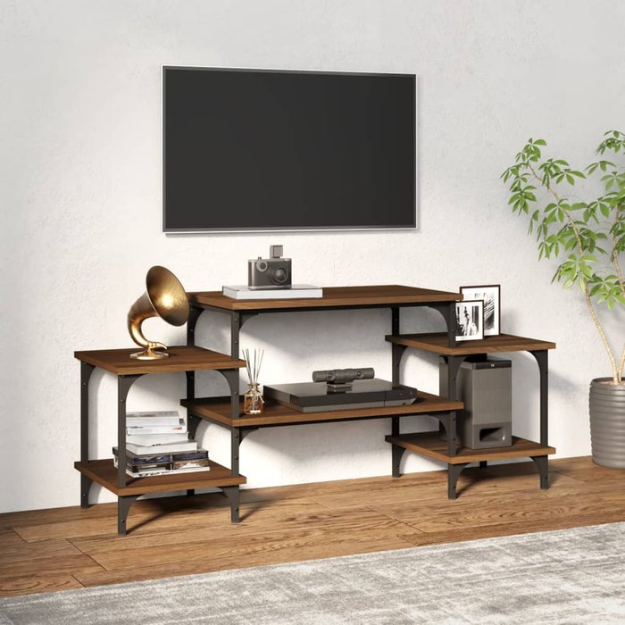 Vidaxl mueble para tv madera contrachapada roble marrón 117x35x52 cm
