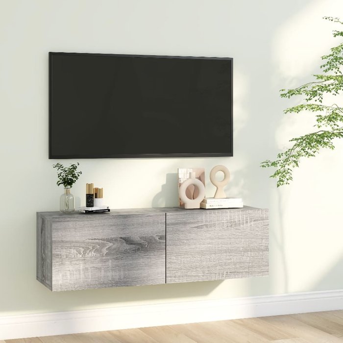 Maison exclusive - mueble para tv madera contrachapada gris sonoma 100x30x30 cm