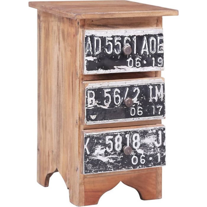 Vidaxl mesita de noche de madera maciza reciclada 30x30x51 cm