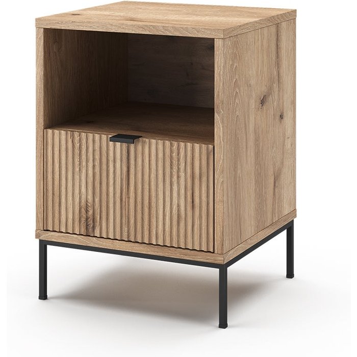 Vicco mesilla de noche eliza, roble vikingo, 40 x 55 cm con 1 cajón