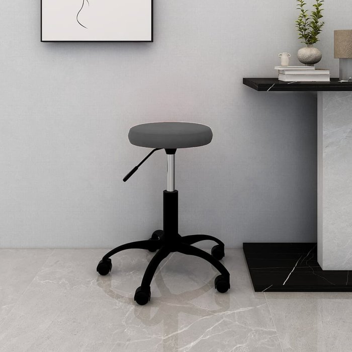 Maison exclusive - silla de oficina giratoria de terciopelo gris oscuro