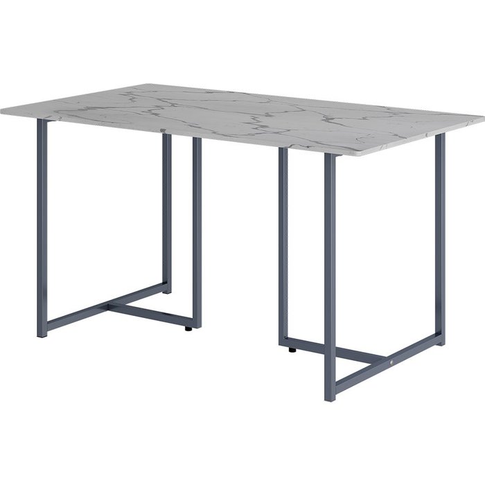 Vicco mesa de comedor merido, gris/mármol-blanco, 140 x 80 cm