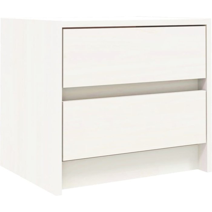 Mesita de noche de pino macizo en color blanco 40x31x35,5 cm - comfortxl