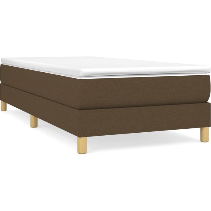 Estructura de cama sin colchón tela marrón oscuro 90x200 cm — comfortxl